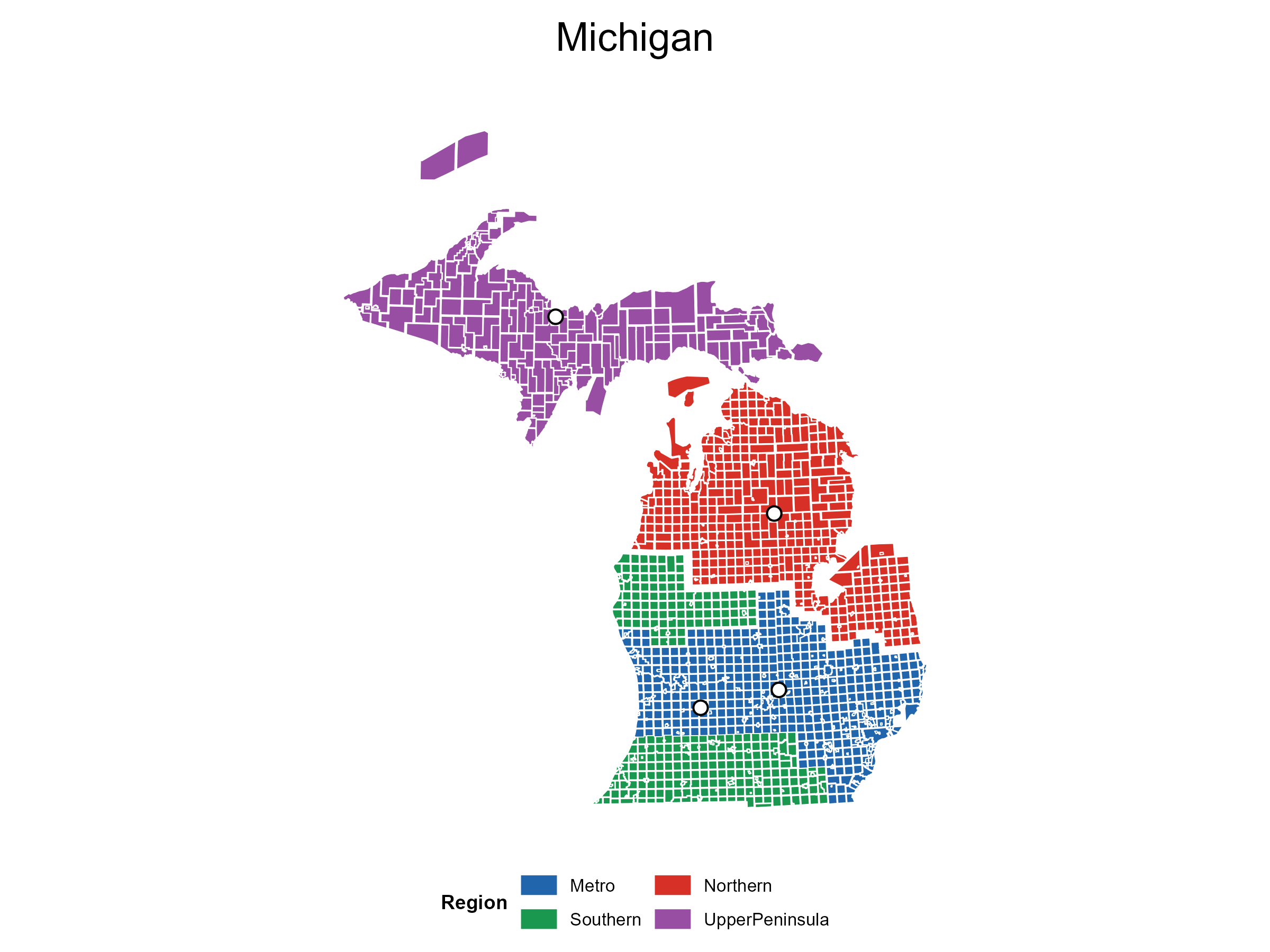 Michigan display-offset layout